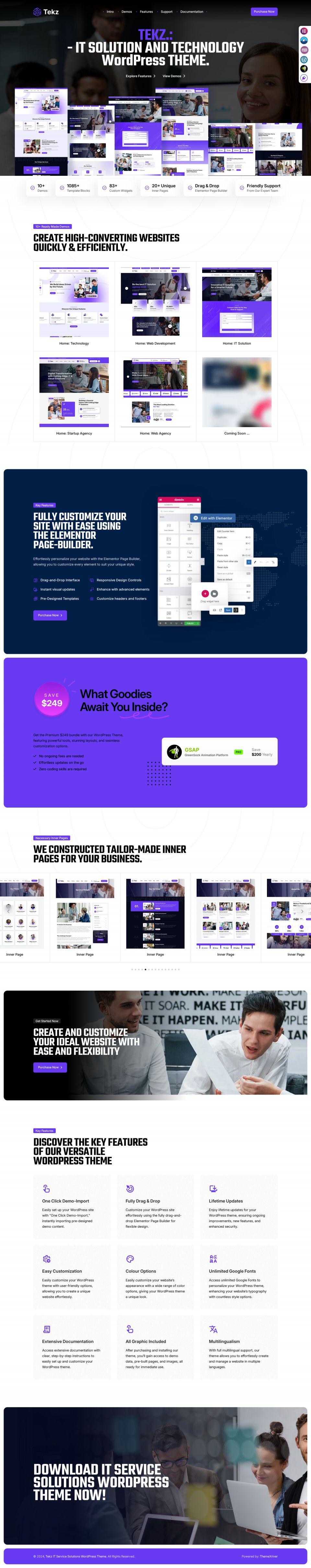 WordPress template ThemeForest Tekz