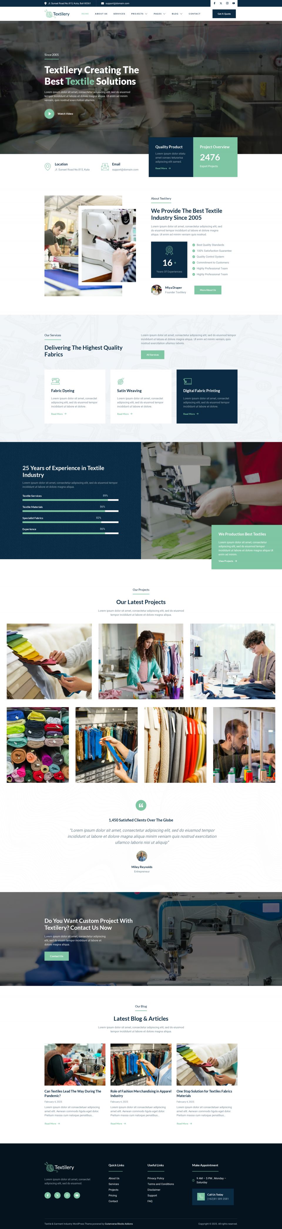 WordPress template ThemeForest Textilery