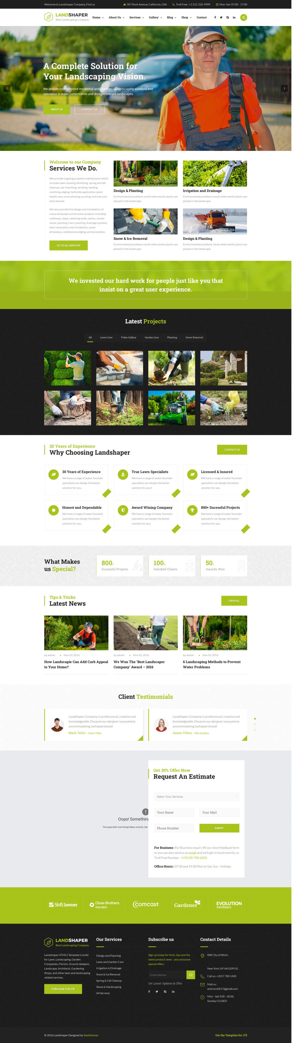 WordPress template ThemeForest The Landshaper