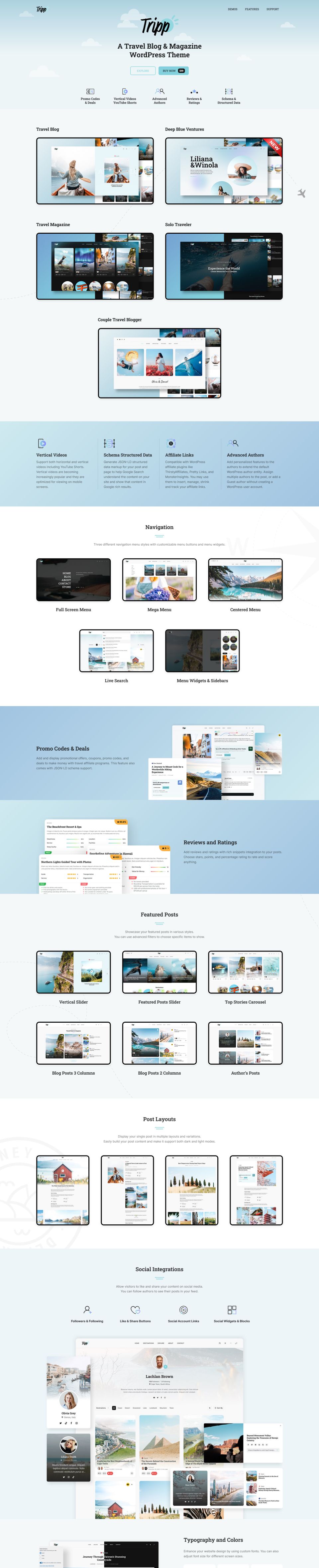 WordPress template ThemeForest Tripp