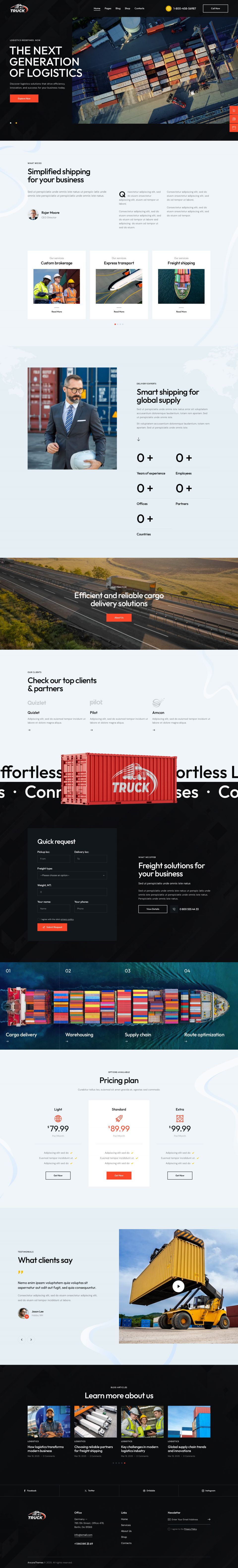 WordPress template ThemeForest Truck