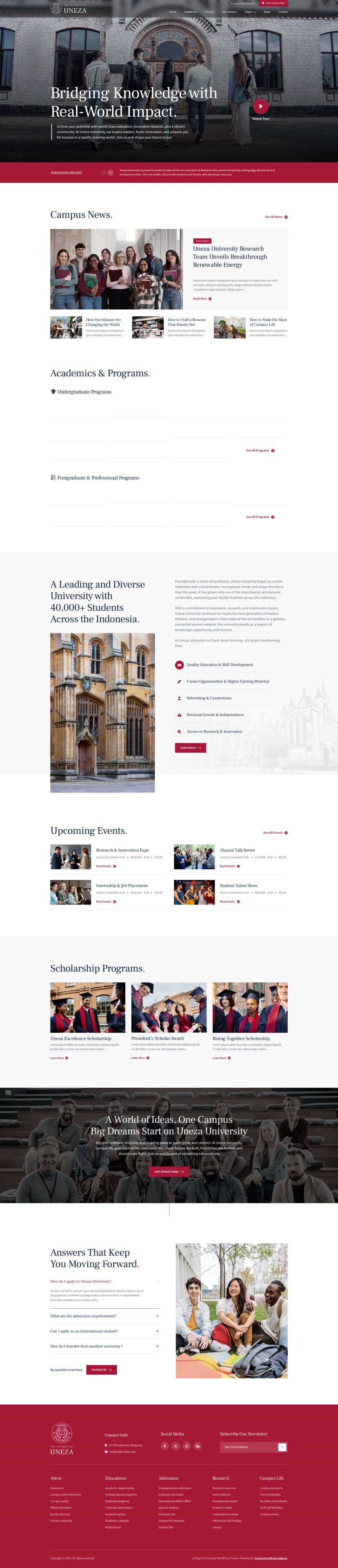 WordPress template ThemeForest Uneza