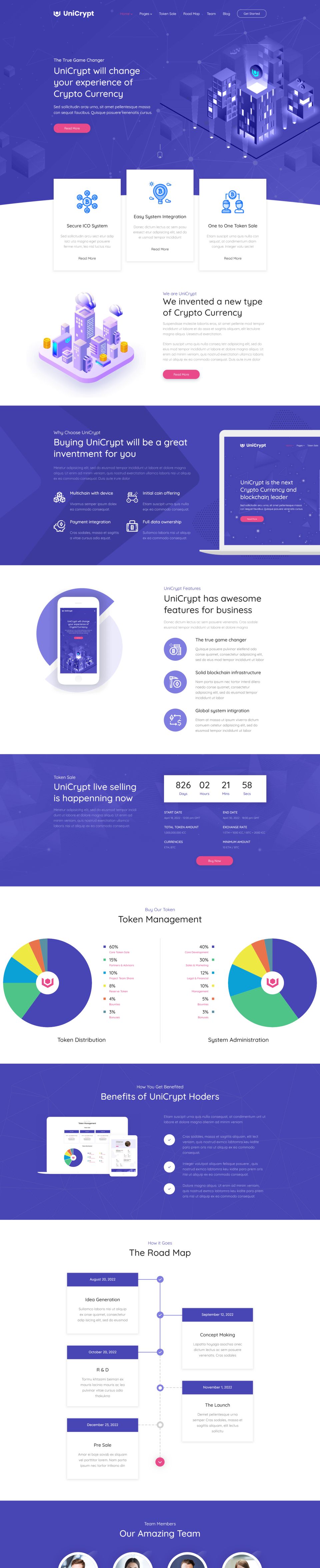 WordPress template ThemeForest UniCrypt
