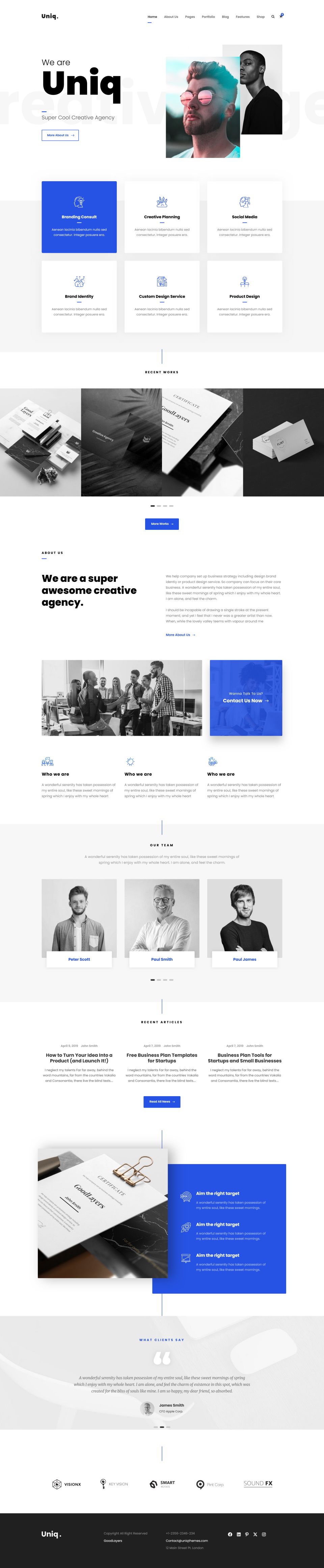 WordPress template ThemeForest Uniq