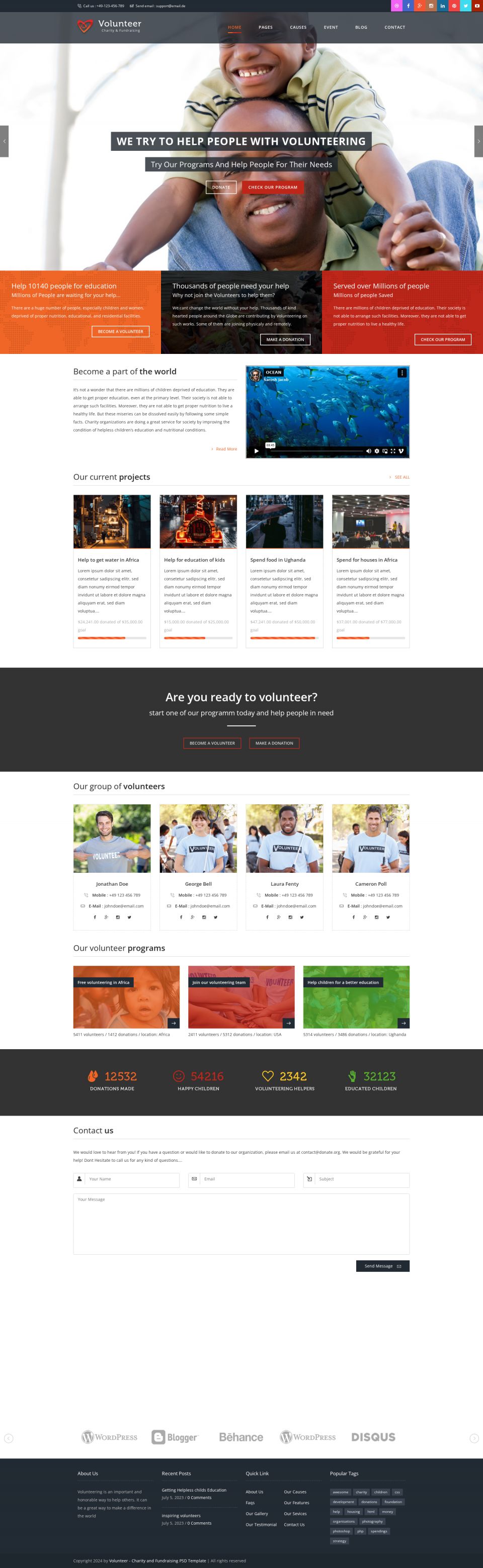 WordPress template ThemeForest Volunteer