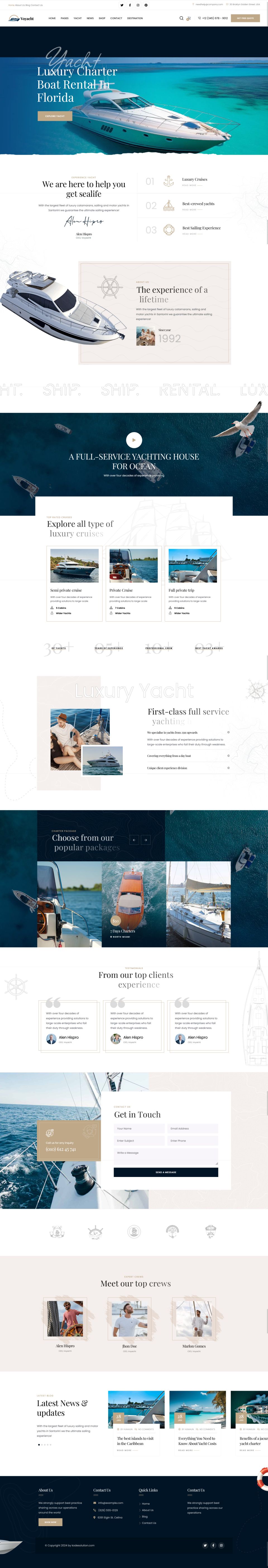 Template ThemeForest Voyacht WordPress template ThemeForest Voyacht