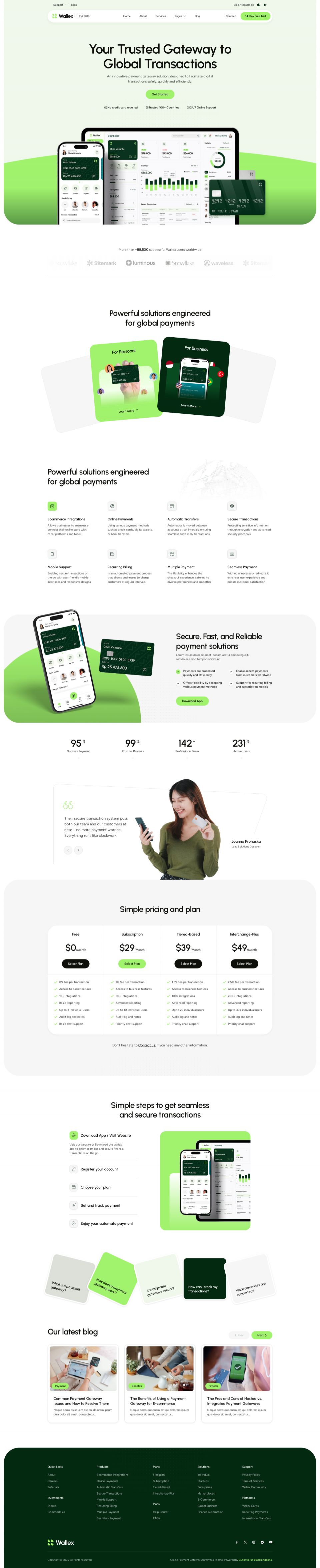 WordPress template ThemeForest Wallex