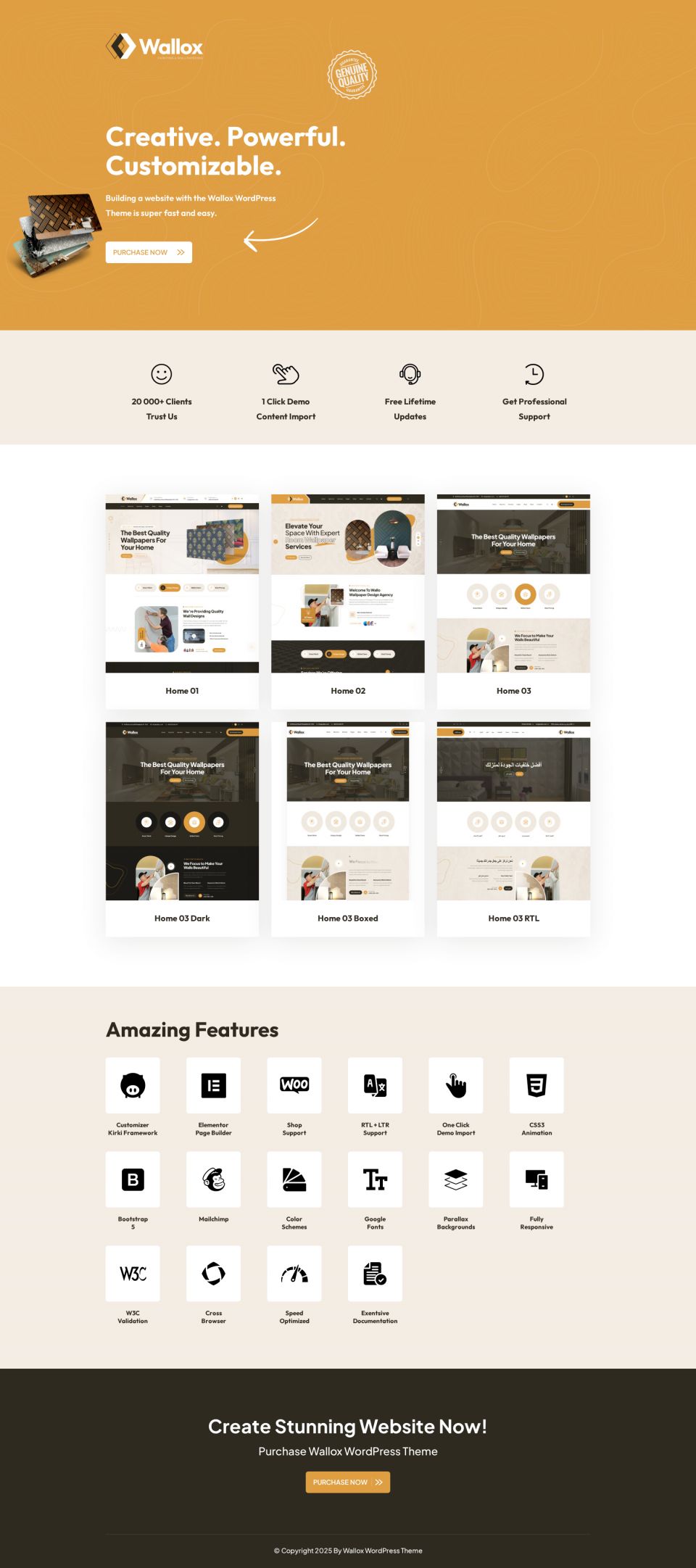 WordPress template ThemeForest Wallox