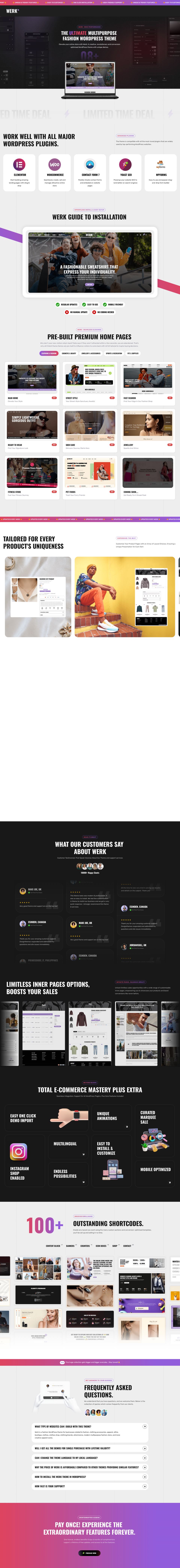 WordPress template ThemeForest Werk