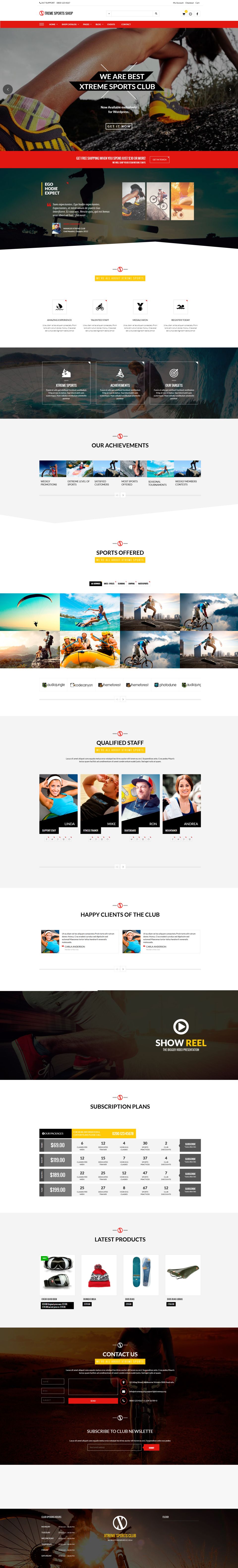 WordPress template ThemeForest Xsports