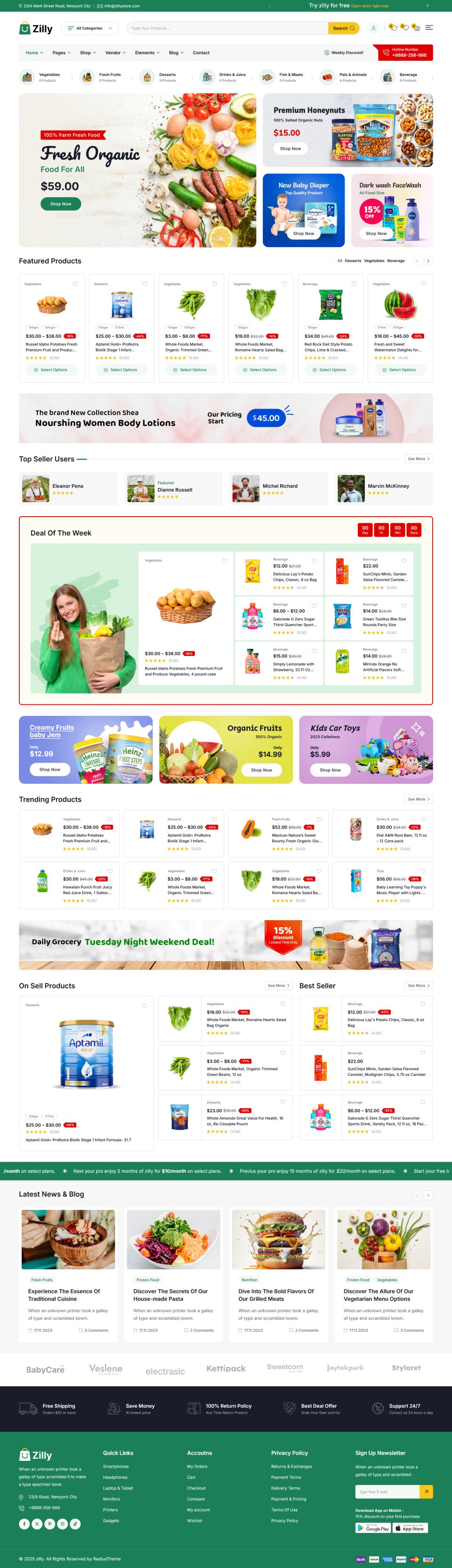 WordPress template ThemeForest Zilly