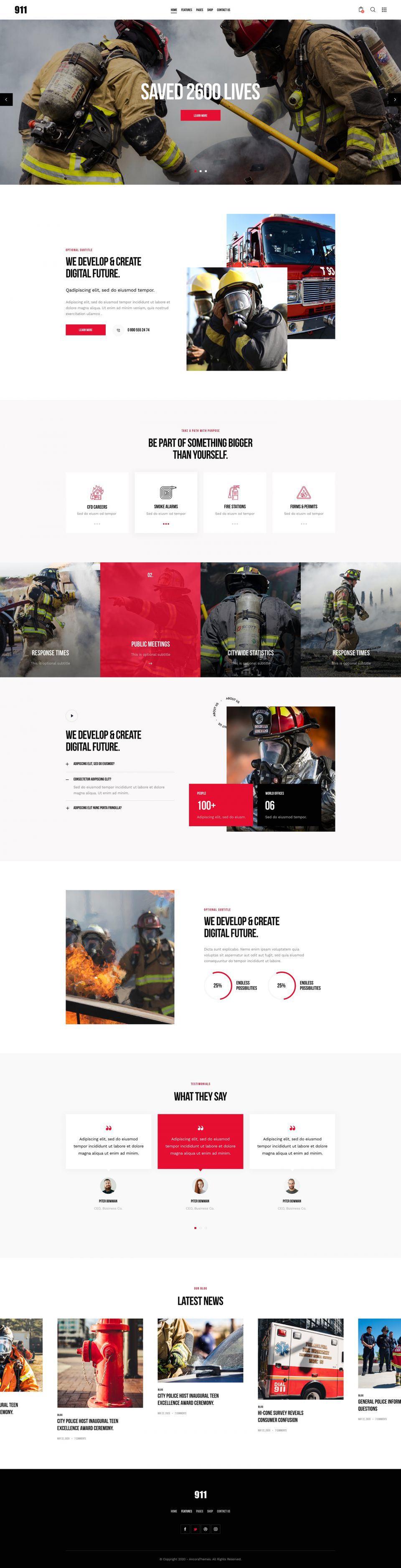 WordPress template ThemeForest 911