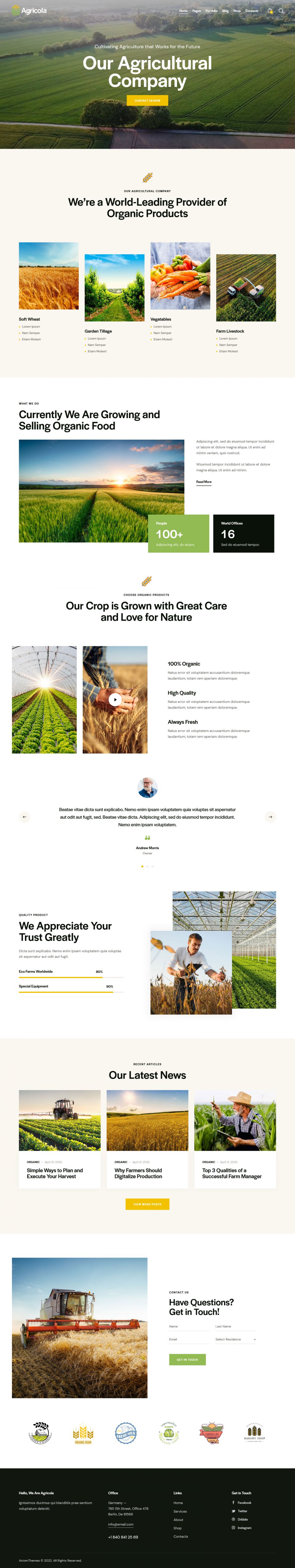 WordPress template ThemeForest Agricola