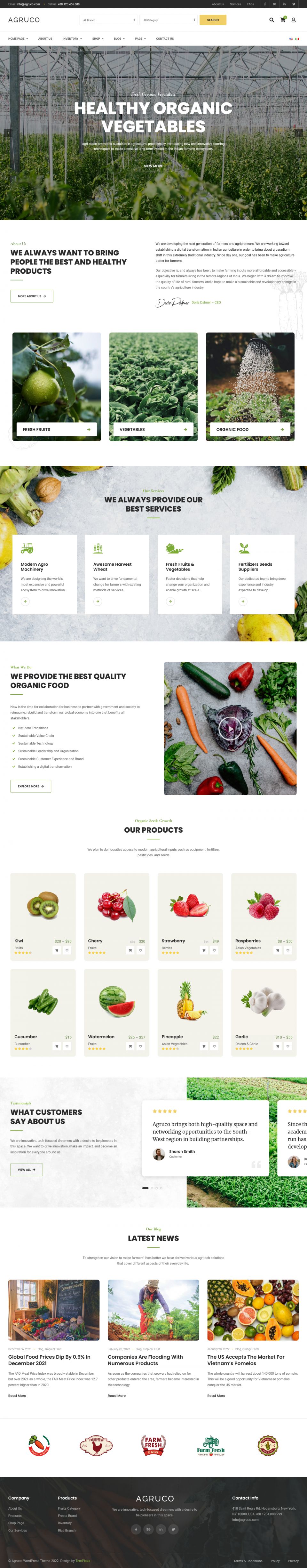 Template ThemeForest Agruco WordPress template ThemeForest Agruco