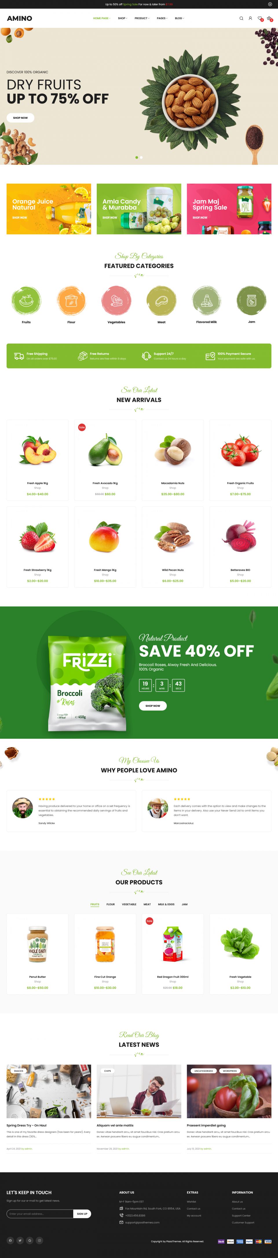 WordPress template ThemeForest Amino