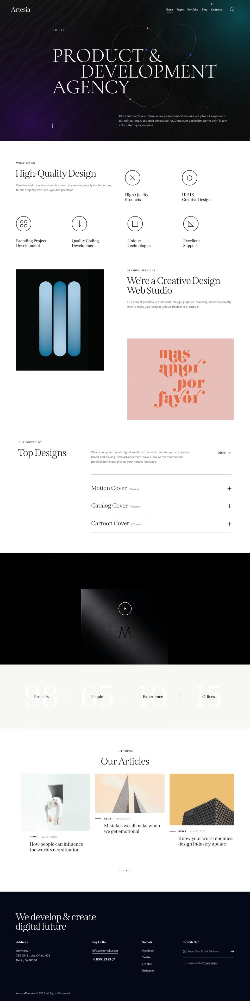 WordPress template ThemeForest Artesia