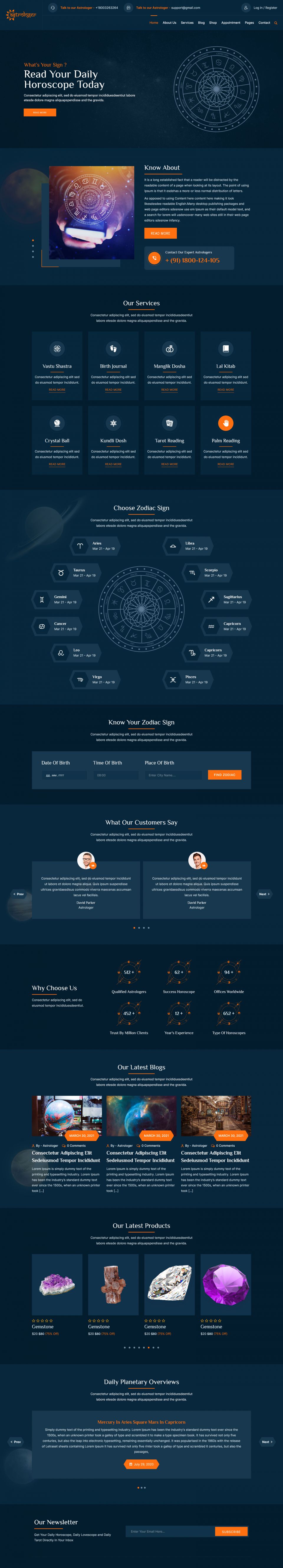 WordPress template ThemeForest Astrologer