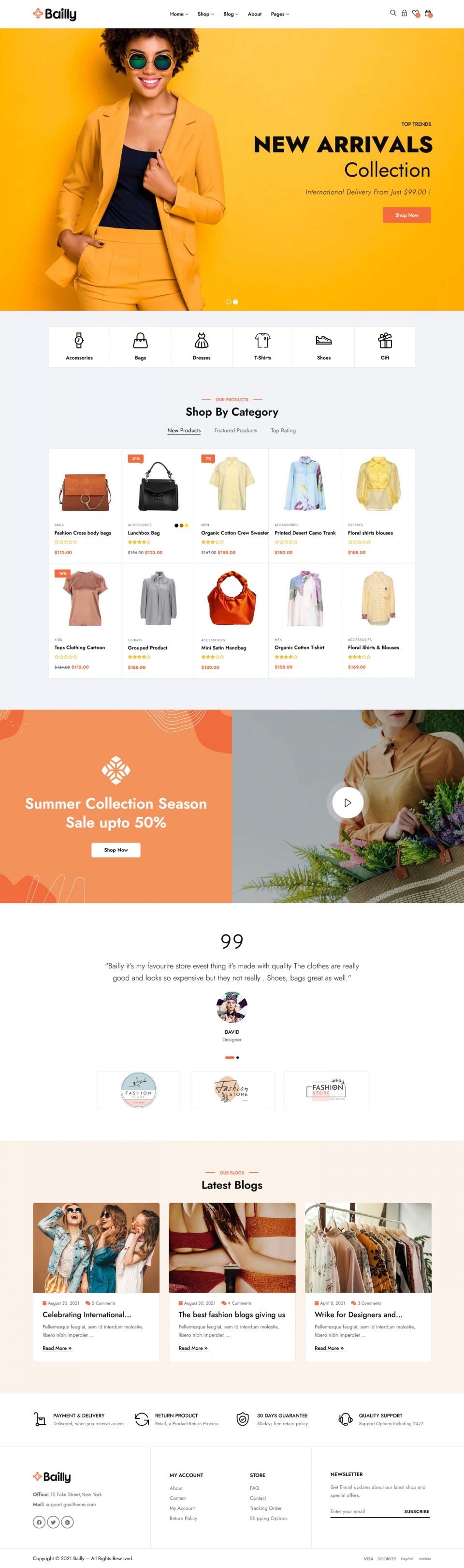 WordPress template ThemeForest Bailly