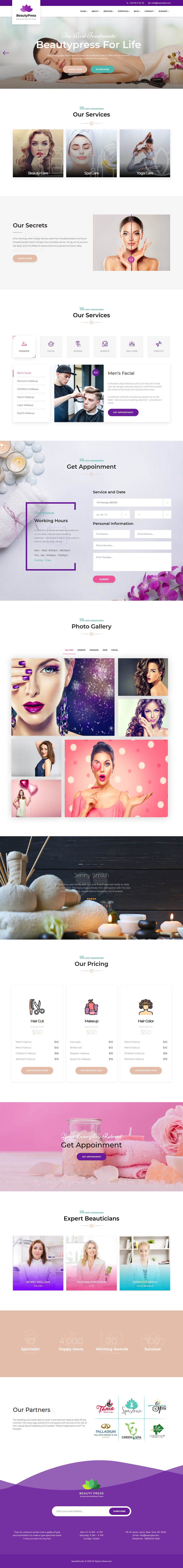 WordPress template ThemeForest BeautyPress
