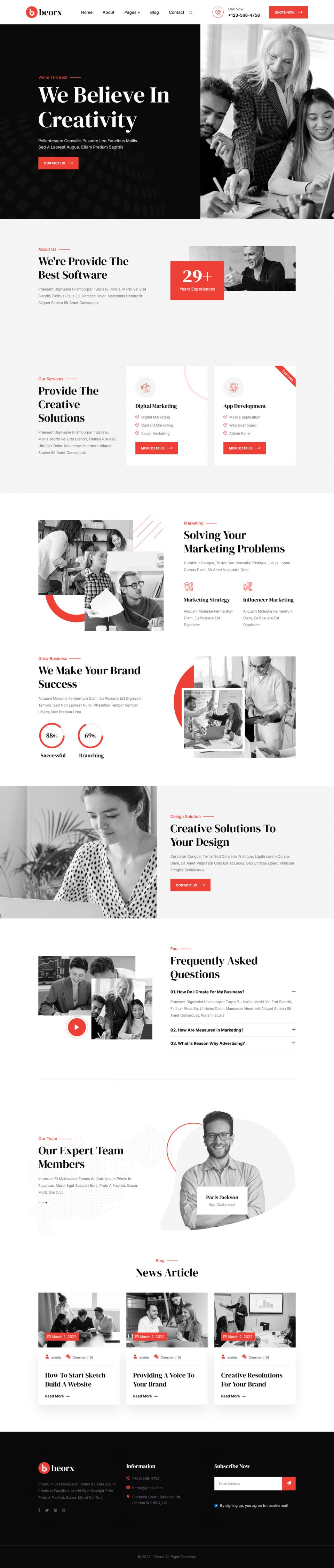 WordPress template ThemeForest Beorx