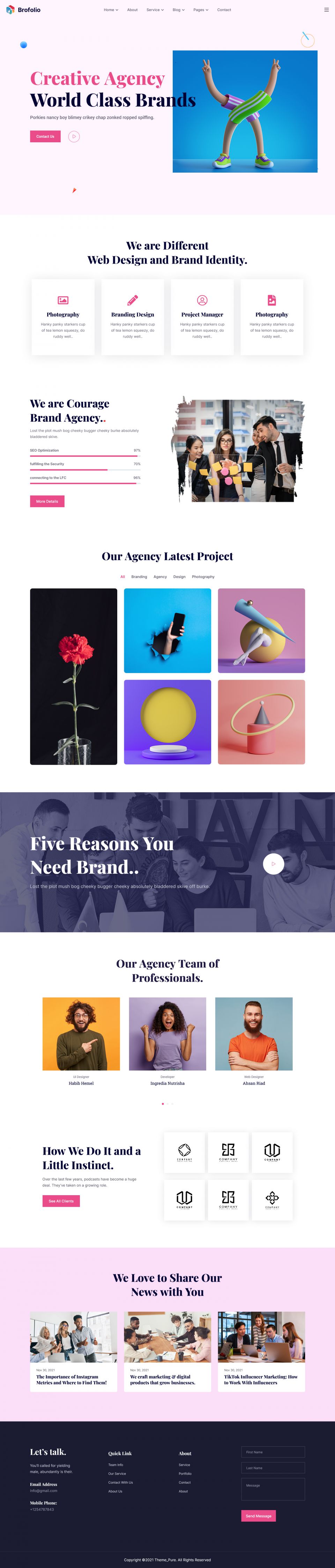 WordPress template ThemeForest Brofolio