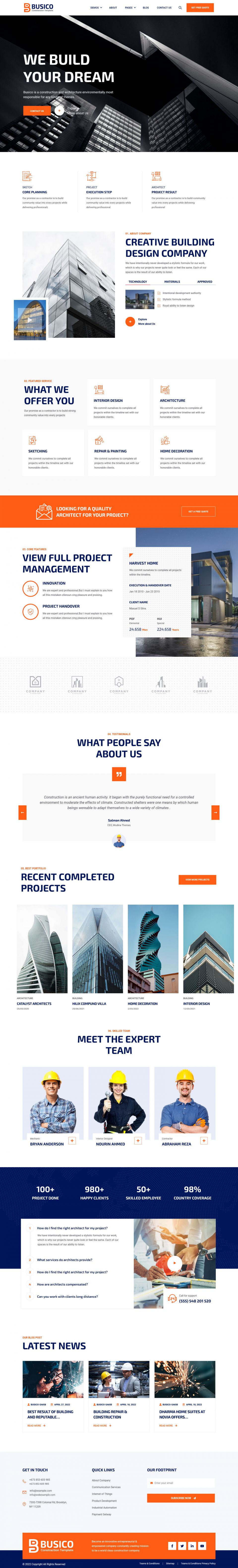 WordPress template ThemeForest Busico