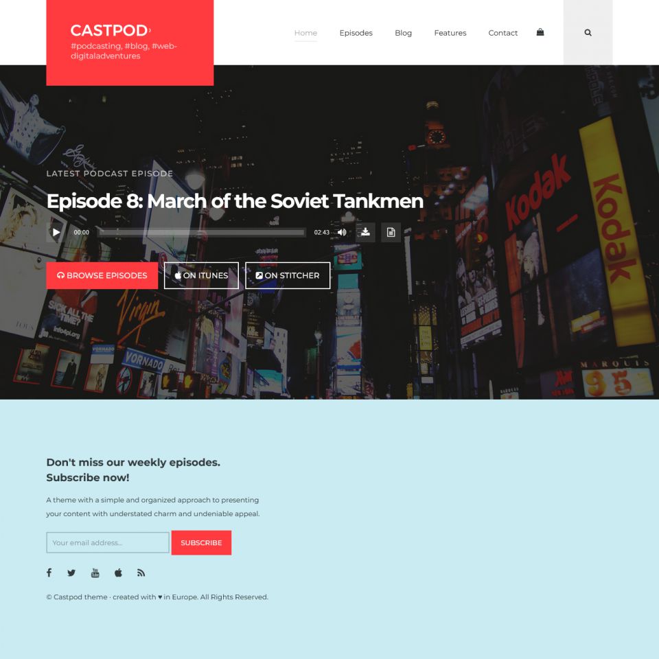 WordPress template ThemeForest Castpod