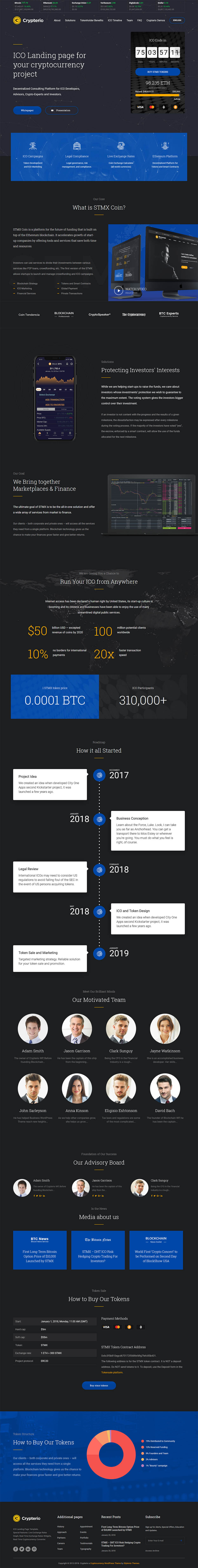 WordPress template ThemeForest Crypterio