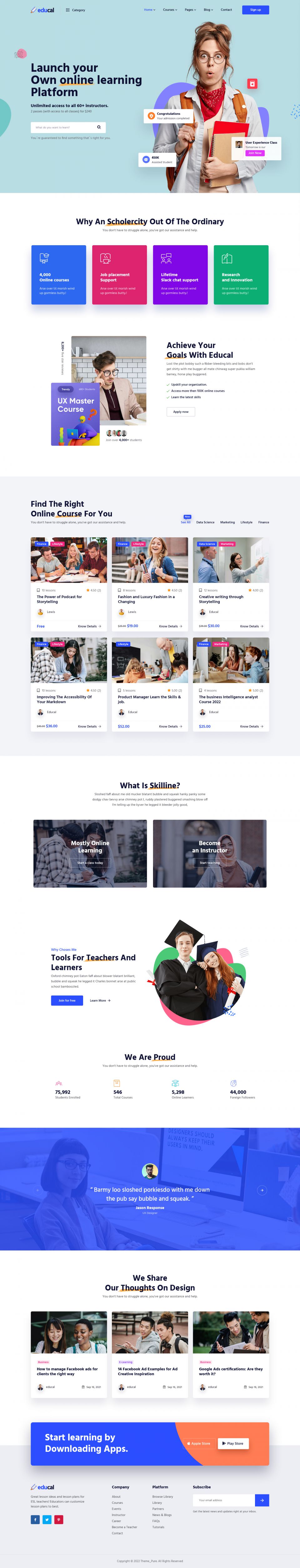 WordPress template ThemeForest Educal