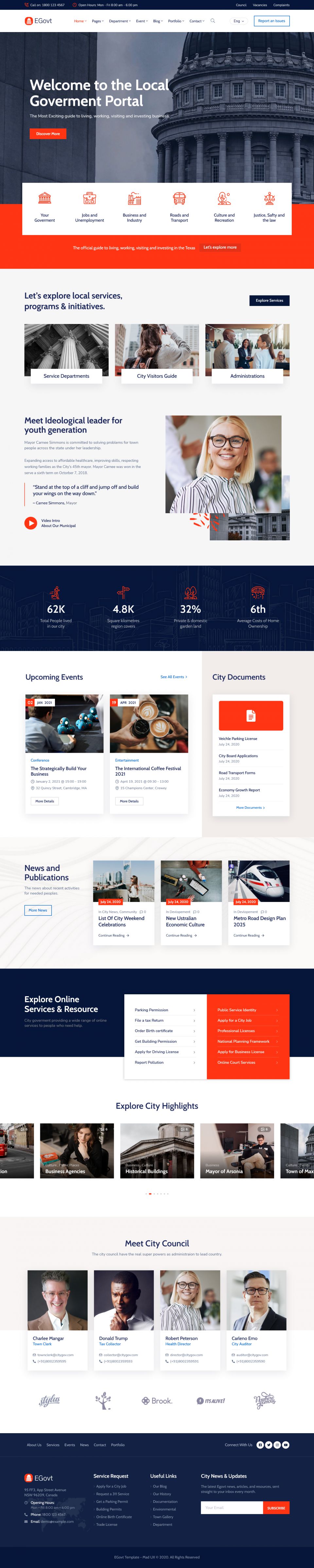 WordPress template ThemeForest EGovt