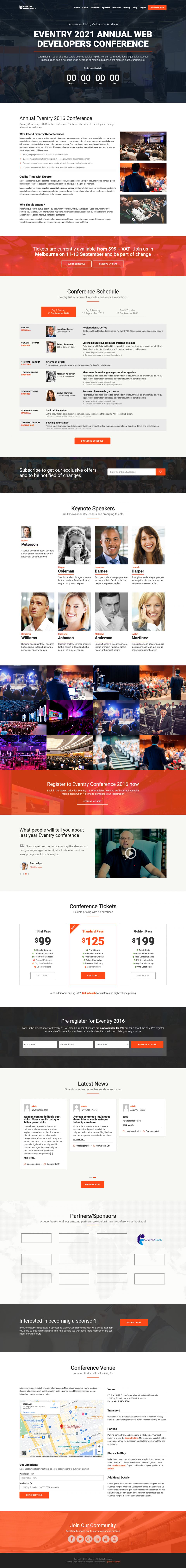 WordPress template ThemeForest Eventry