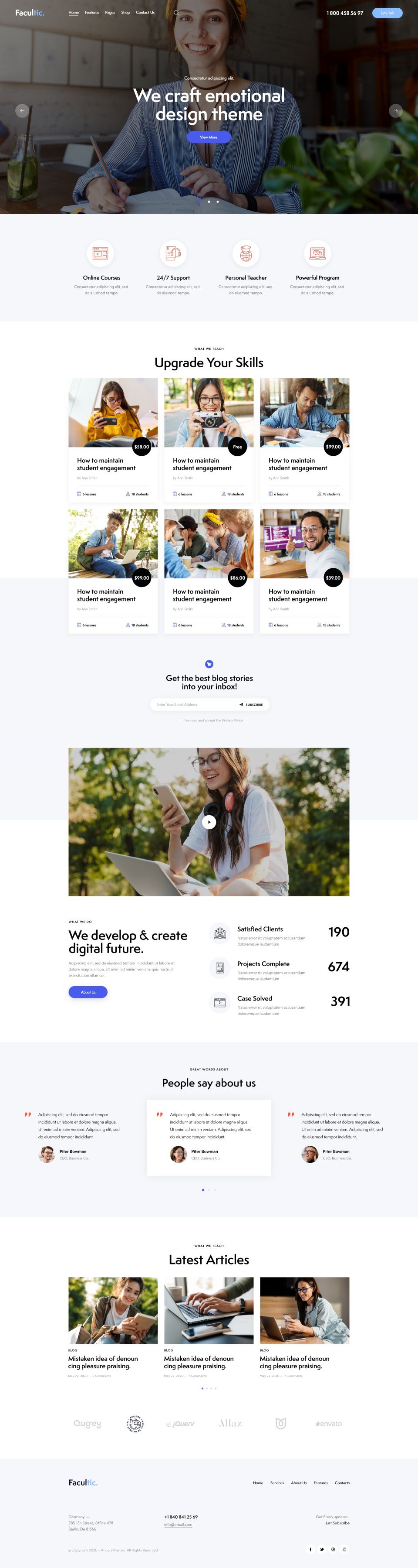 WordPress template ThemeForest Facultic