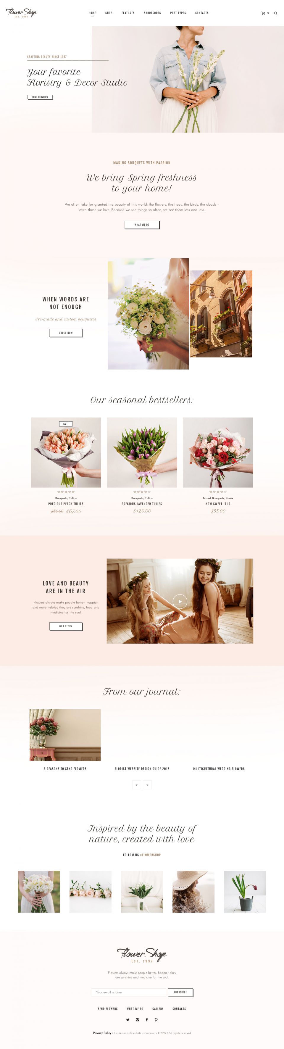 Template ThemeForest Flower Shop WordPress template ThemeForest Flower Shop