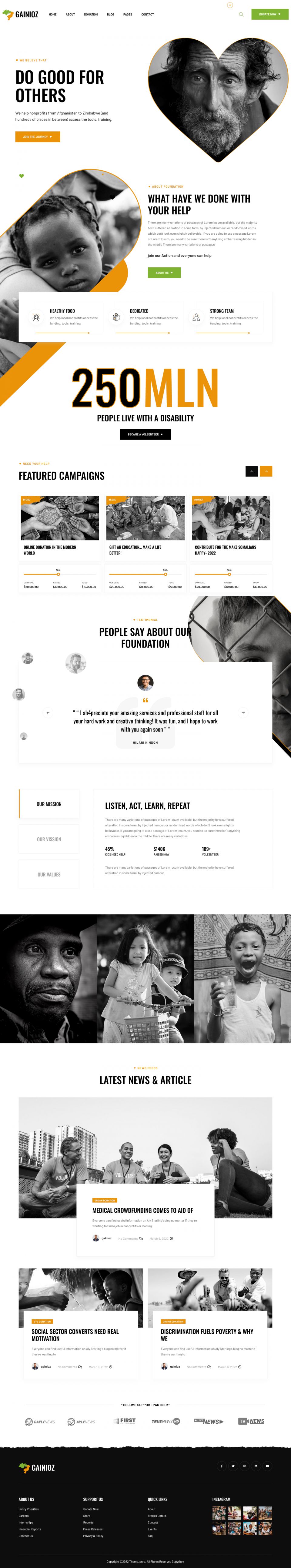 WordPress template ThemeForest Gainioz