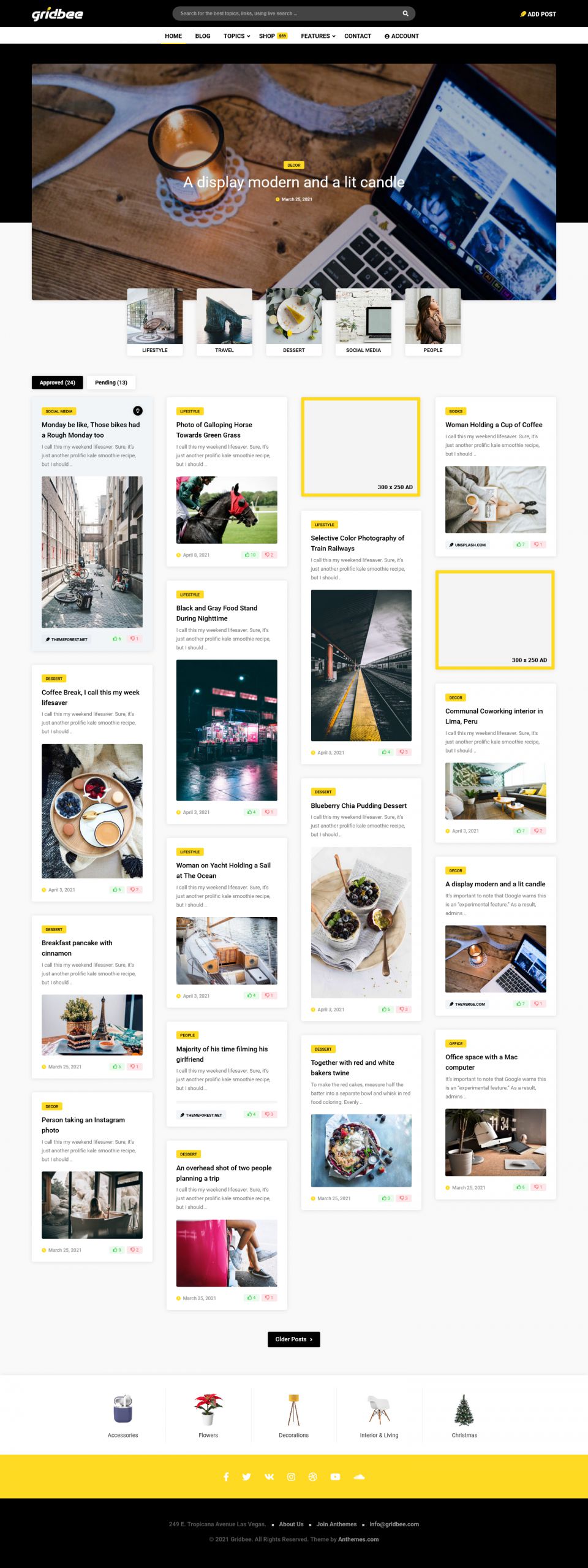 WordPress template ThemeForest Gridbee