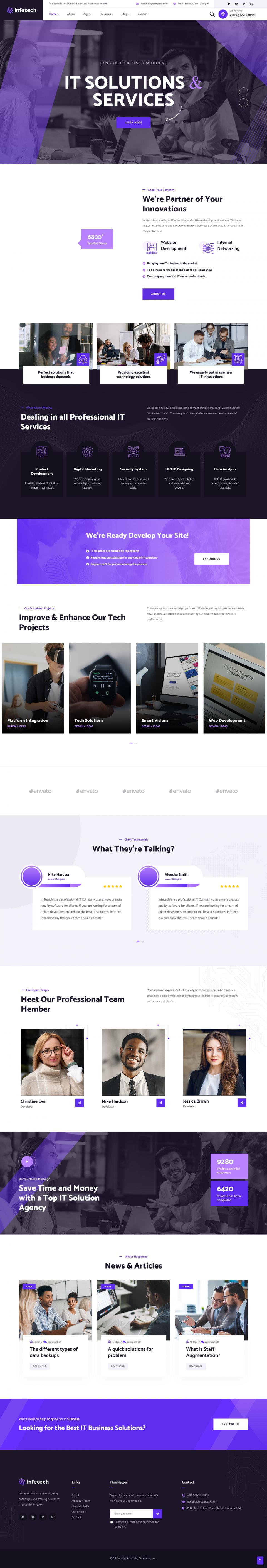 WordPress template ThemeForest Infetech