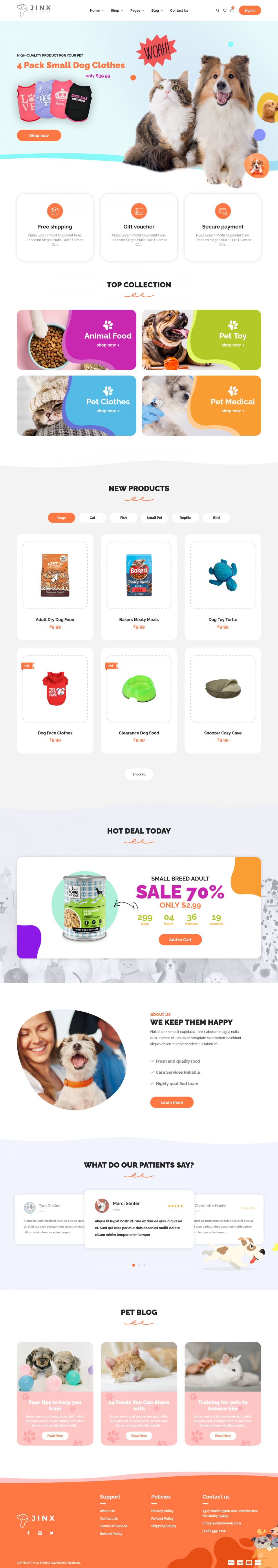 ThemeForest Jinx v1.0.5 [33304591] - online pet store template for WordPress