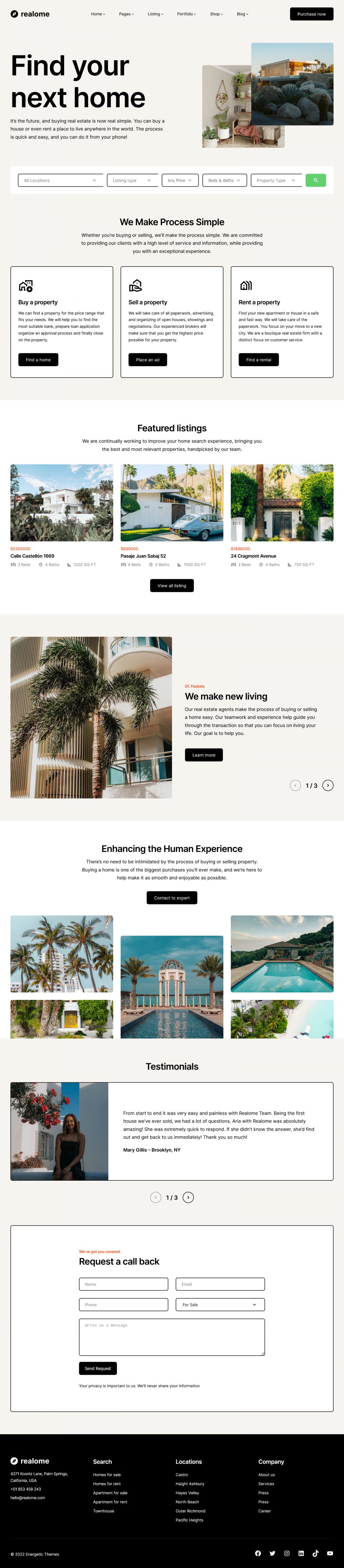 WordPress template ThemeForest Realome
