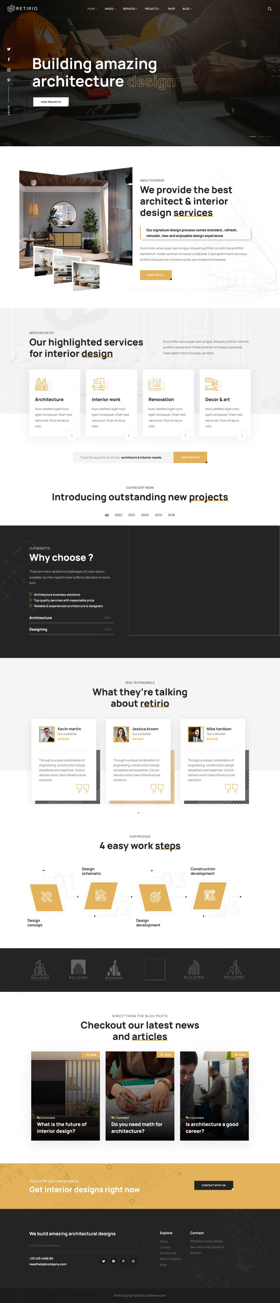 WordPress template ThemeForest Retirio