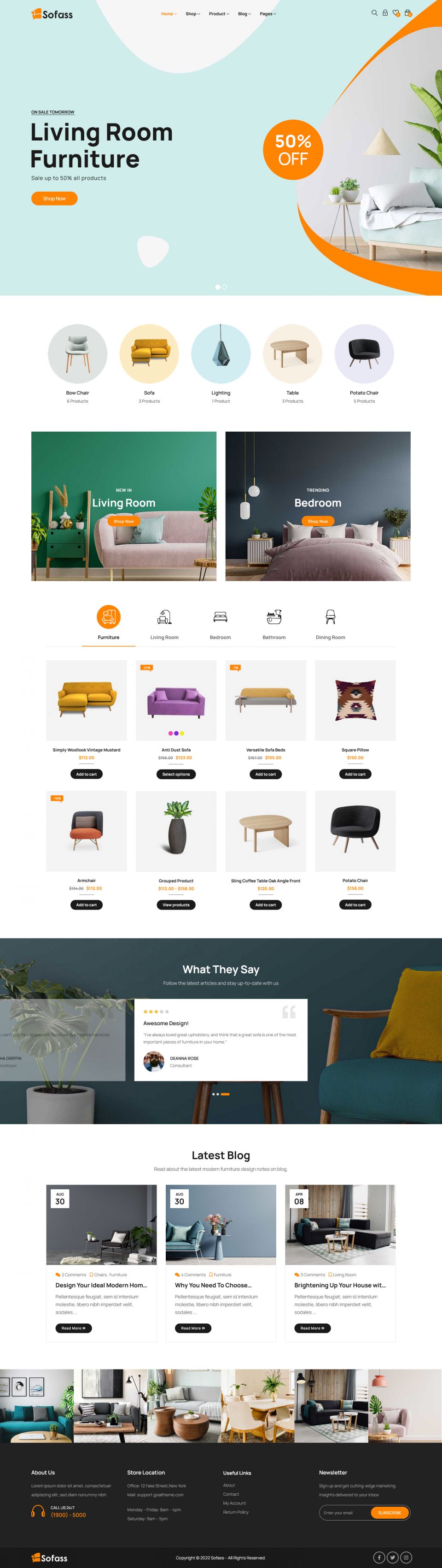 WordPress template ThemeForest Sofass