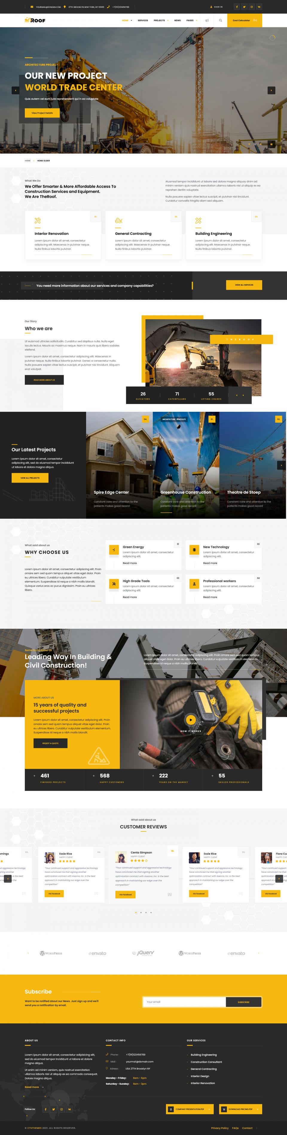 WordPress template ThemeForest TheRoof