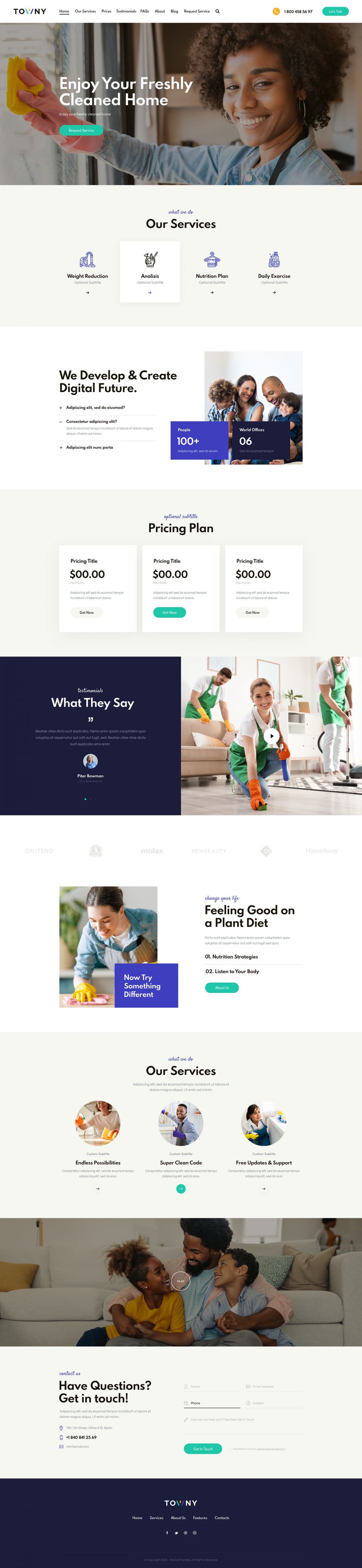 WordPress template ThemeForest Towny
