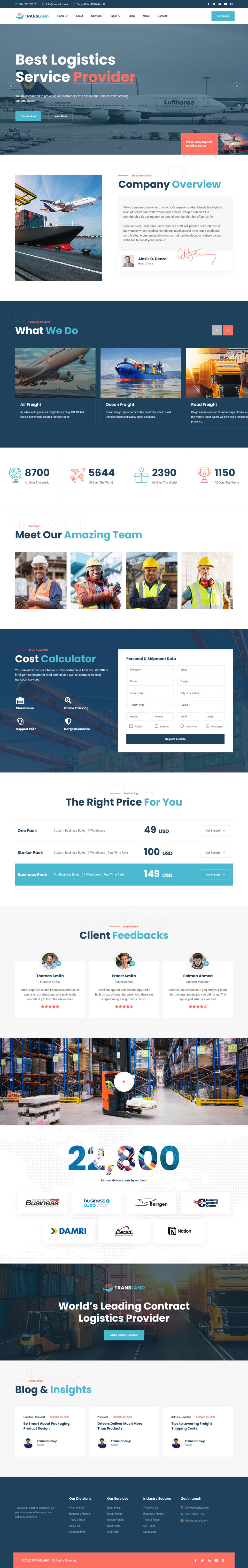 Template ThemeForest Transland WordPress template ThemeForest Transland