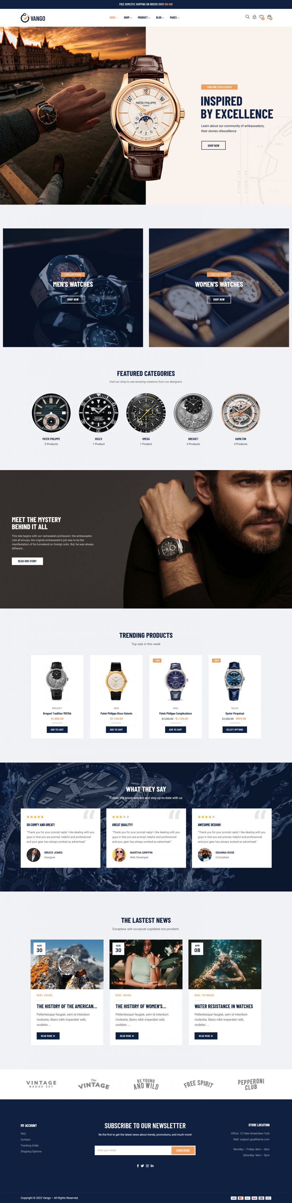 WordPress template ThemeForest Vango