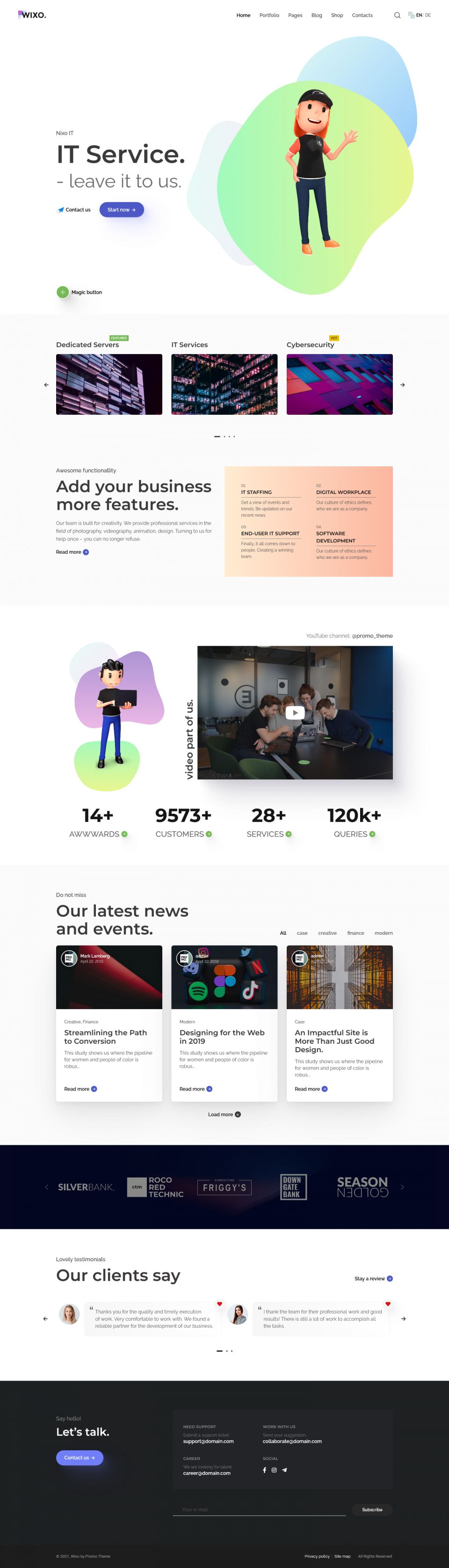 WordPress template ThemeForest Wixo