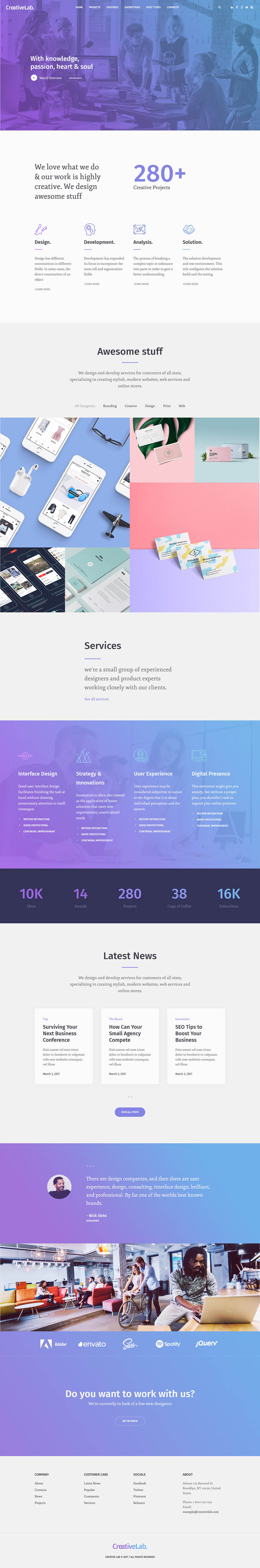 Template ThemeForest Creative Lab WordPress template ThemeForest Creative Lab