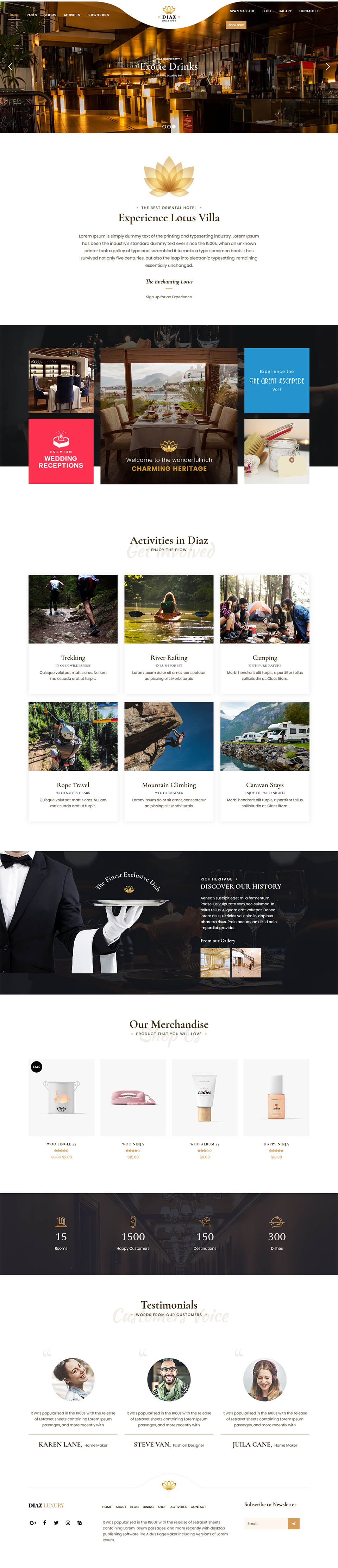 WordPress template ThemeForest Hotel Diaz