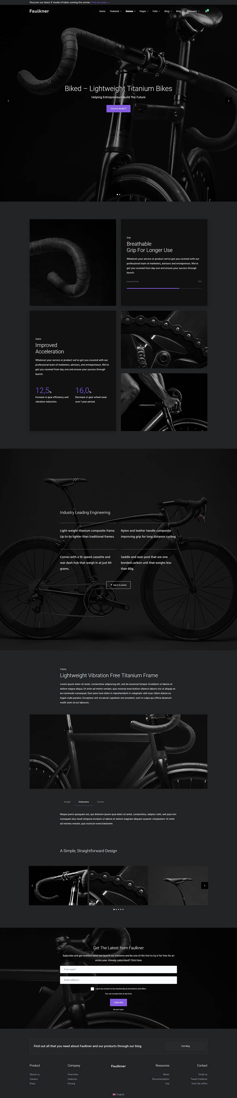 WordPress template ThemeForest Faulkner