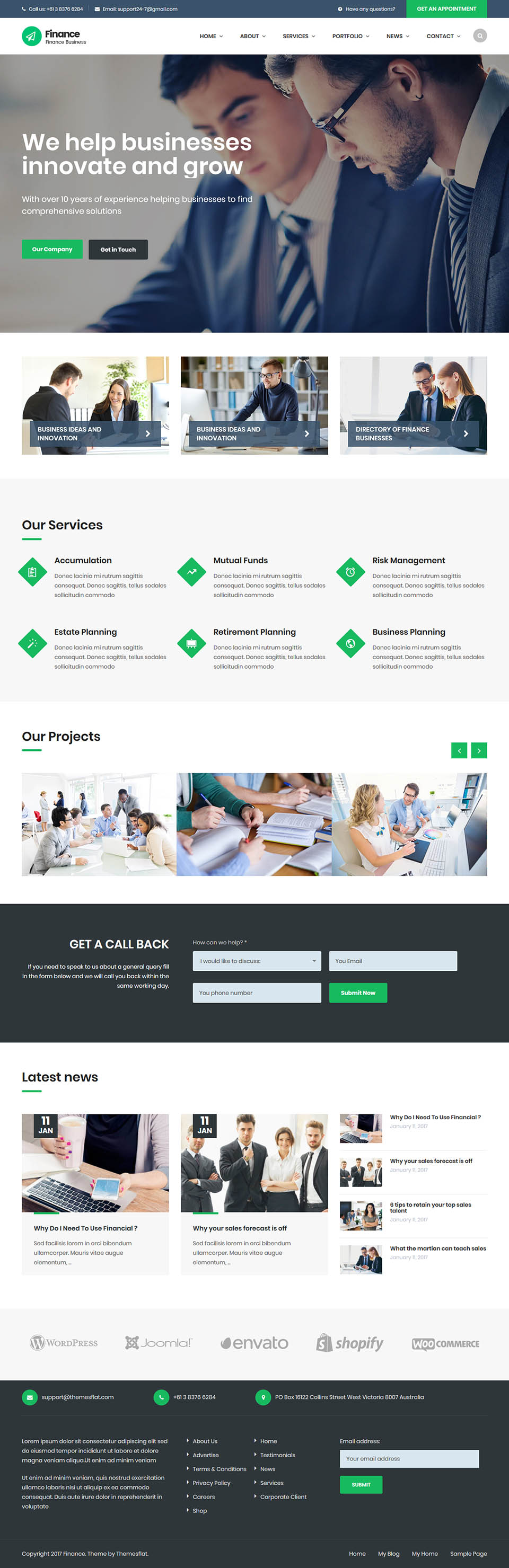 Template ThemeForest Finance WordPress template ThemeForest Finance