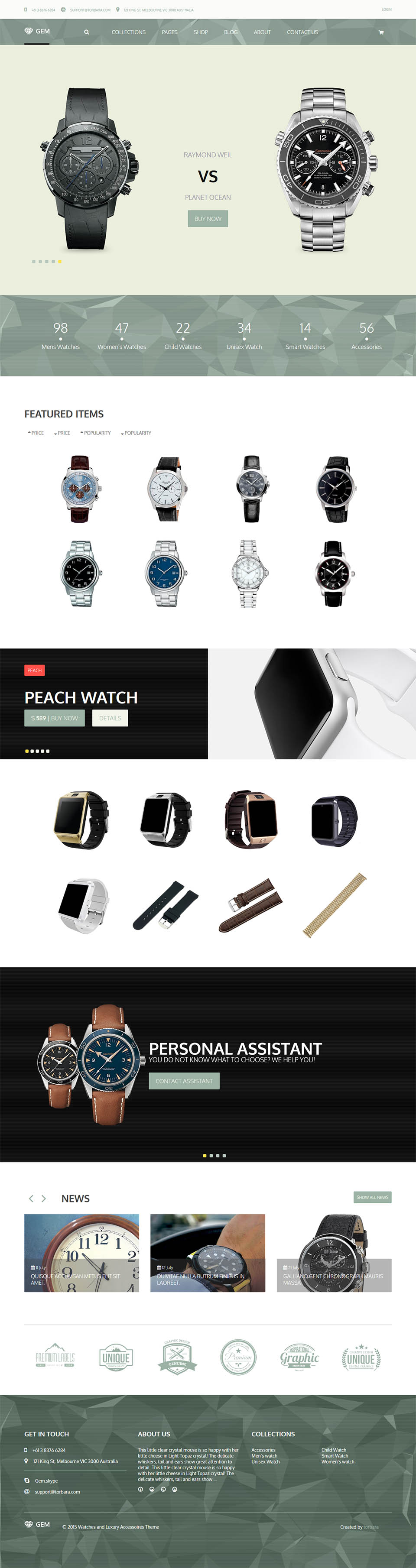 WordPress template ThemeForest Gem